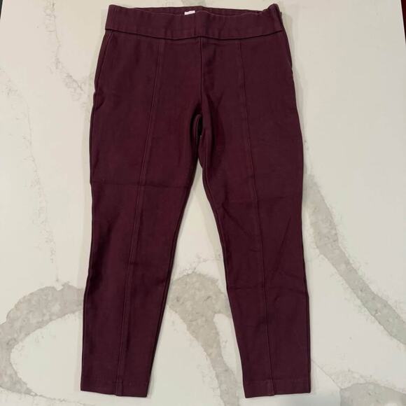 Gap Corpcore Side Zip Ponte Leggings Red Mahogany Womens Large High Waisted Work - Picture 1 of 6